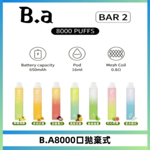 BA BAR2拋棄式一次性8000口電子煙【買十送一】